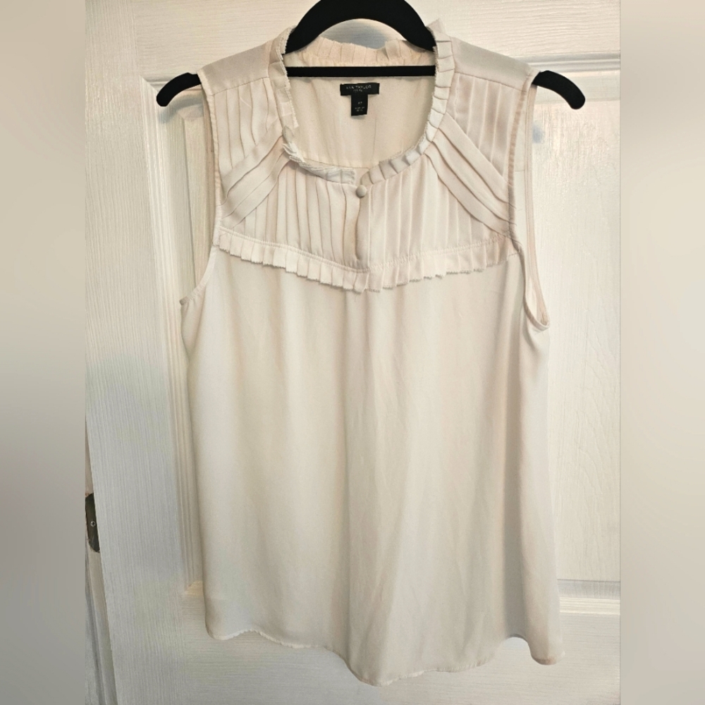 Ann Taylor Medium Petite Cream Blouse